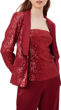 Trina Turk Al Sequin Blazer in Ruqa Red at Nordstrom Rack, Size 0