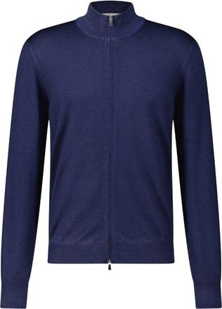 Gran Sasso Wollen Cardigan Rechte Pasvorm Zachte Knit - Heren - Vesten - Blauw - XL - Wol - Truien & Vesten