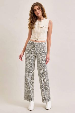 Hidden Jeans Logan Jeans In White Cheetah