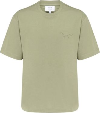 Maison Kitsuné Tops, Heren, Groen, L, Halsketting met hanger van een reliëf vosprofiel