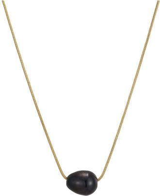 Adornia Adornia 18K Plated Stainless Steel 12Mmx10mm Pearl Necklace
