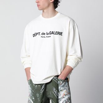 Gallery Dept. T-shirt a maniche lunghe color crema con logo French