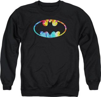 Gildan Batman Tie Dye Batman Logo Adult Crewneck Sweatshirt