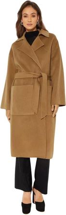 Nanushka Belted Coats, female, Brown, Size: M Wool Trench With Belt