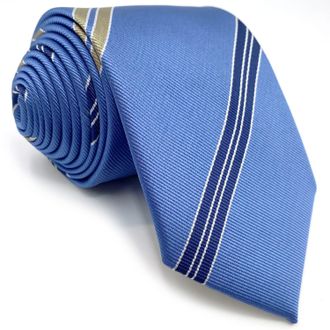 Shlax & Wing Ties for Men Suits Steel Blue Stripes Business Necktie Classic Size 57.5×3.15