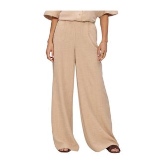 Est'seven Dames Broeken Jildau Trouser 26 - Dames - Wijde Broeken - Beige - L - Broeken