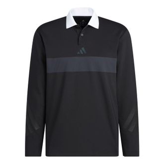 adidas Long Sleeve Polo Shirt Black JM9583
