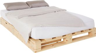 HOME AFFAIRE Palettenbett »ALASCO BESTSELLER! Mit Schublade« zertifiziertes Massivholz, erweiterbar zum Doppel- oder Familienbett