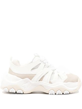 Patrizia Pepe cutout panelled sneakers - women - Polyurethane/Calf Suede/Fabric/Calf Leather/Rubber - 36 - White