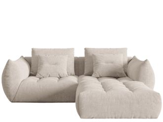 MICADONI Modulares 3-Sitzer Design Ecksofa Bloom - Strukturstoff