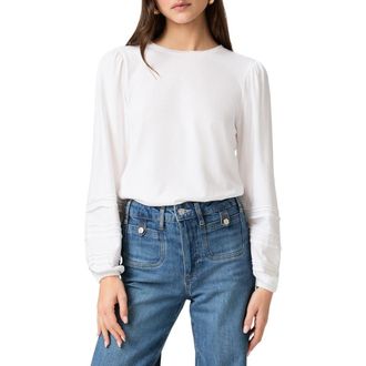 Paige Cyrano Pintuck Jersey Top in White at Nordstrom, Size Xx-Small