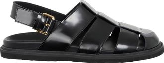 Moschino Verstelbare Band Sportieve Sandalen Effen Patroon - Heren - Sandalen - Zwart - 41 EU - Leer - Schoenen