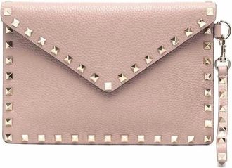 Valentino Tassen, Dames, Roze, ONE Size, Leer, Rockstud Leren Pouch