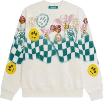 Barrow Felpa con grafica a scacchi - - Sweatshirts & Hoodies - Uomo - Bianco - M