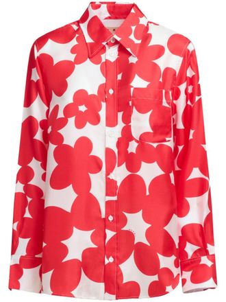 Marni floral-print shirt - women - Silk - 40 - Red