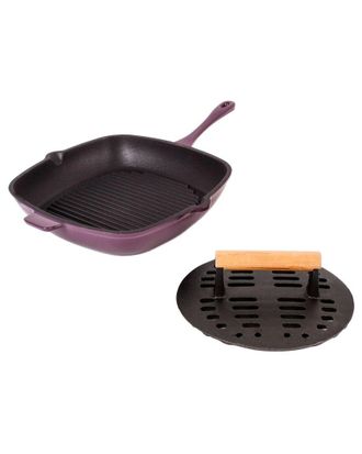 Berghoff Berghoff Neo 2Pc Purple Grilling Cast Iron Set