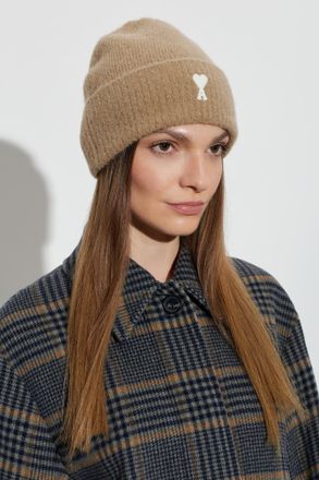 Ami Cap With Embroidered Logo, Unisex, Beige