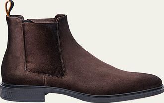 Santoni Mens Easy Suede Chelsea Boots