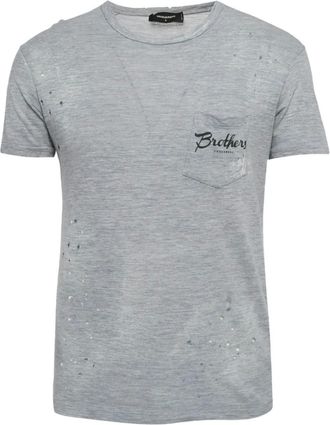 Dsquared2 T-shirt con effetto vissuto - Grigio