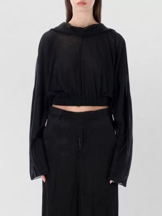 Rick Owens cotton cropped hooded tunic