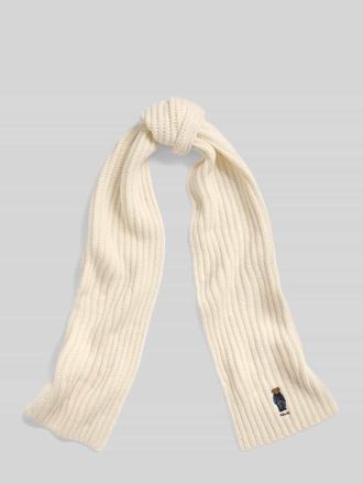Polo Ralph Lauren Schal aus Woll-Mix mit Polo-Bear-Stitching in Offwhite, Gr&ouml;&szlig;e 1