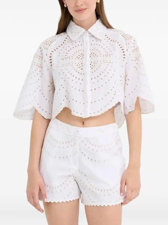 Charo Ruiz Ibiza Emmie opengewerkte blouse - Wit