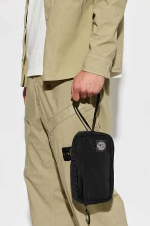 Stone Island Pouch With Logo, Mens, Black