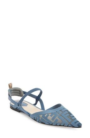 Fendi Colibr&igrave; Lite Pointed Toe Mesh Flat in F1Xhp Deep Mirto at Nordstrom, Size 10.5Us