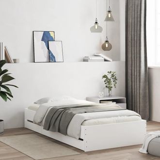 vidaXL Cama Con Cajones Madera De Ingenier&iacute;a Blanca 75x190 Cm Vidaxl