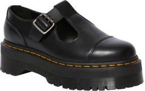 Dr. Martens Bethan T-Bar Platform Shoe in Black Smooth at Nordstrom Rack, Size 10Us/ 8Uk