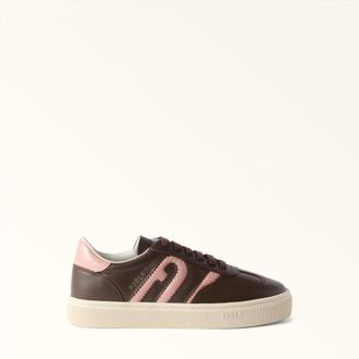 Furla Allegra Sneakers Cioccolato Brown Calf Leather + Crocodile Print Calfskin Woman