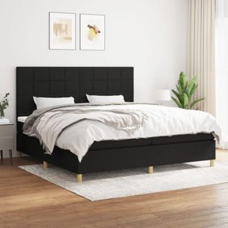 vidaXL Vidaxl - Cama Box Spring Con Colch&oacute;n Tela Negro 200x200 Cm