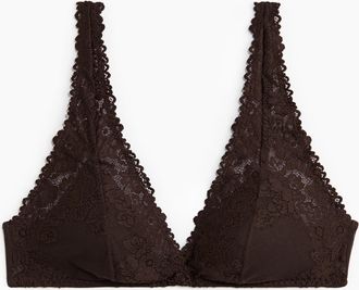 H&M Wattierter Soft-BH aus Spitze - Brown