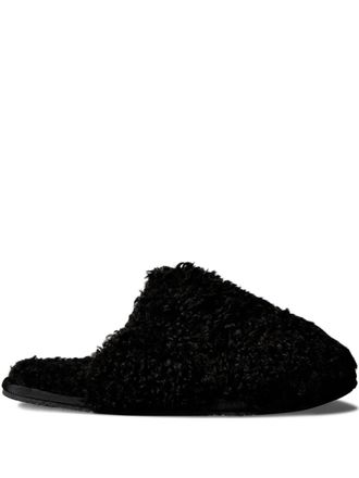 Calvin Klein faux-shearling slippers - women - Artificial Fur/Artificial Fur/Rubber - 39 - Black