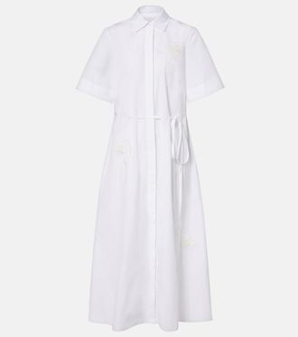 Erdem Embroidered cotton poplin shirt dress