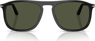 Persol 57mm Square Sunglasses in Black/green at Nordstrom