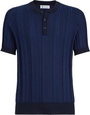 Brunello Cucinelli Knit T-shirt in Navy Blue at Nordstrom, Size 50 It