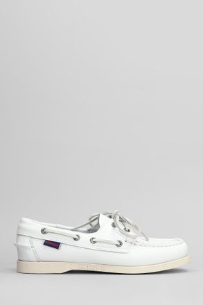 Sebago Portland Loafers In White Leather