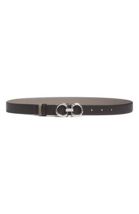 Ferragamo Donna Reversible Leather Belt in Testa Di Moro Warm Taupe at Nordstrom, Size 100