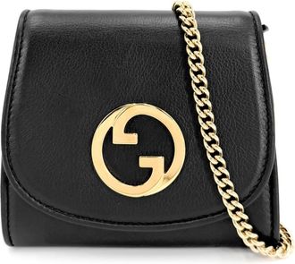 Gucci Black Leather Chain/Shoulder Wallet (Pre-Owned)