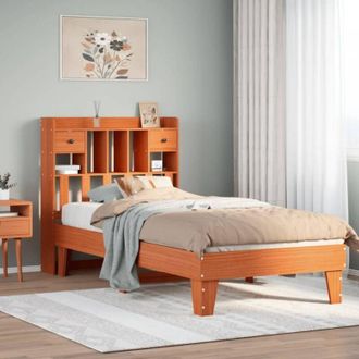 vidaXL Vidaxl - Estructura De Cama Sin Colch&oacute;n Madera Maciza Marr&oacute;n 75x190 Cm