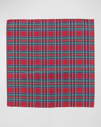 Trafalgar Store Mens Nicholas Holiday Plaid Pocket Square