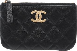Chanel Black Grained Calfskin Pouch (Pre-Owned)