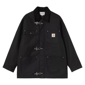 Carhartt Work in Progress Jassen, Heren, Zwart, XL, Leer, Adair Coat