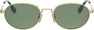 Fendi Sky Gold Oval Sunglasses