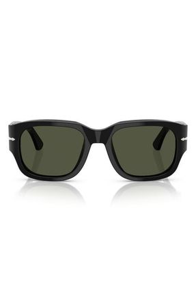 Persol 52mm Square Sunglasses in Black /Green at Nordstrom