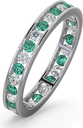 The Diamond Store ETERNITY RING RAE DIAMONDS H/SI AND EMERALD 1.20CT - Platinum