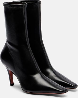 Amina Muaddi Jamie 80 leather ankle boots