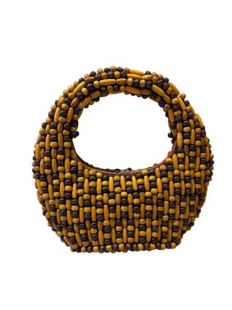 Staud Womens Reef Bag In Multi Wood Beads