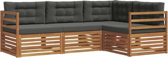 vidaXL Conjunto De Sof&aacute;s De Exterior 4 Uds. Natural Y Antracita Vidaxl